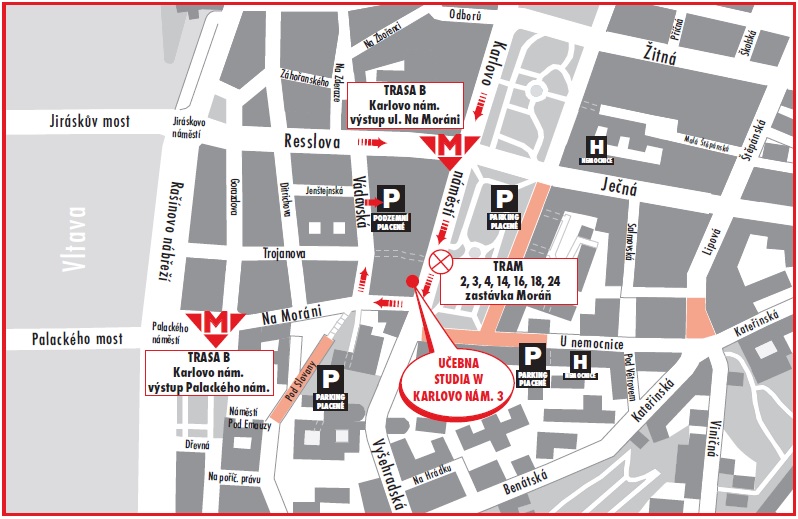 Plánek umístění učeben